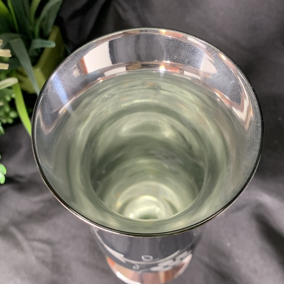 Vintage CANDLELITE CRYSTAL silver hand cut glass vase By Mueller - Picture 6 of 9